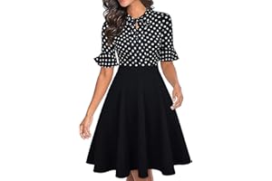 RANPHEE Women Summer Floral Ruffle Sleeve Wear to Work Church Wedding Guest Party Dresses