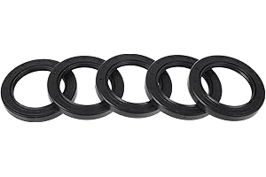 RATCHROLL Universal Oil Seal TC Double Lip W Steel Spring Seal Ring Rotary Shaft Seal 45x65x8mm High Pressure NBR Rubber Black 5 Pcs