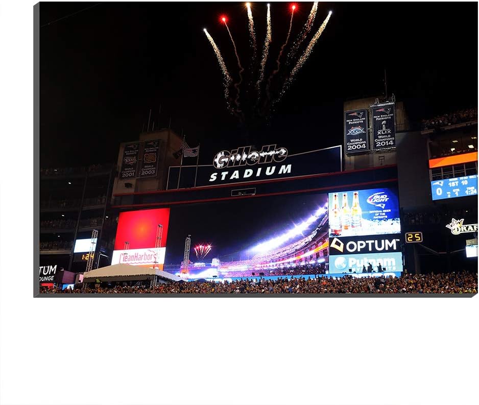 009 Mall Super Bowl Canvas Prints Giclee Art New England Patriots Gillette Stadium Football Poster Club Fans Painting Home Decor (Frame-Ready to Hang,60x90cm)