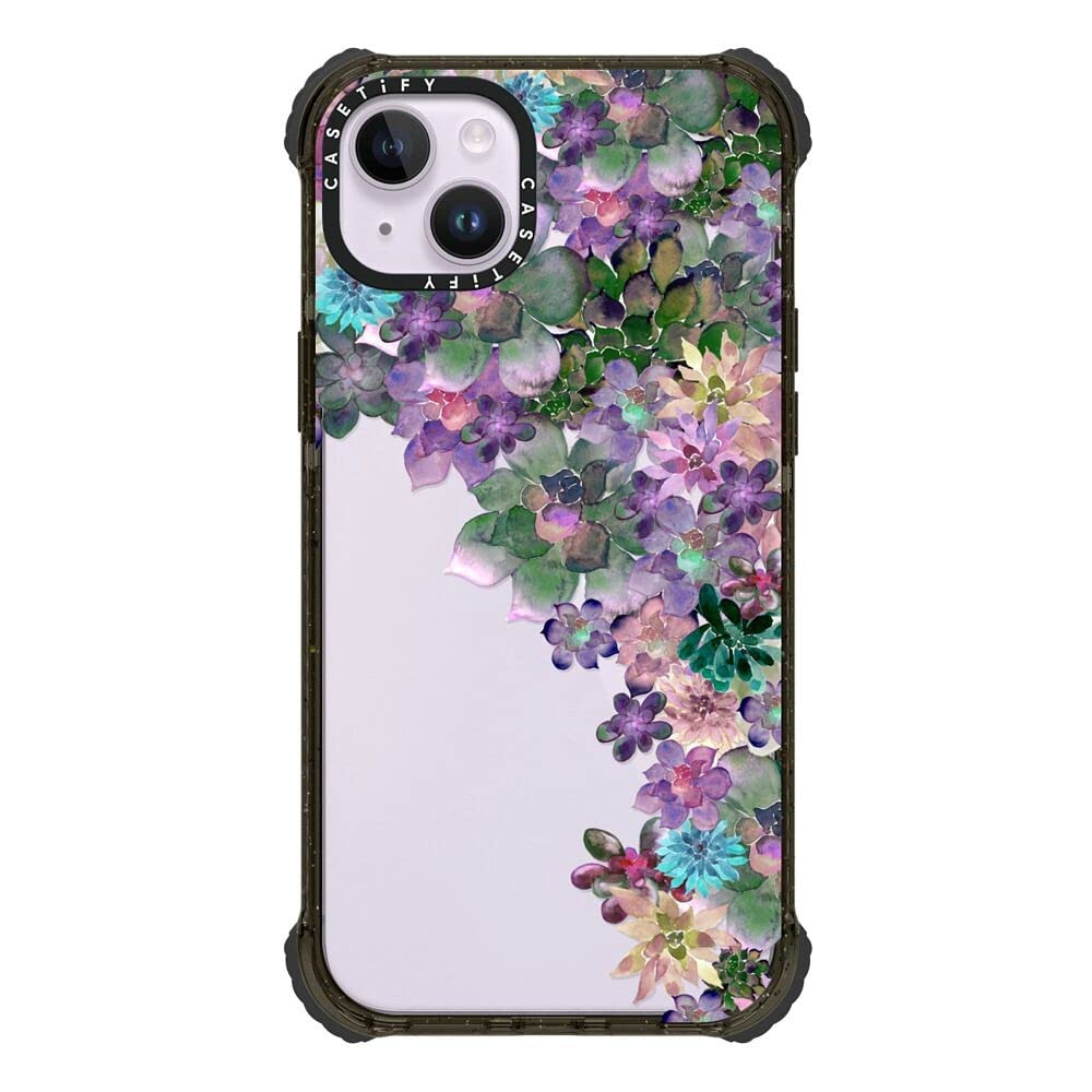CASETiFY Ultra Impact iPhone 14 Plus Case [5X Military Grade Drop Tested / 11.5ft Drop Protection] - MY SUCCULENT GARDEN - Glossy Black — image 1