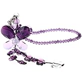 H&D HYALINE & DORA Car Charms Rear View Mirror Accessories,Crystals Ornaments Chandelier Crystals Hanging Prisms Fengshui Suncatcher Rainbow Pendant Maker Car Charm (Purple)