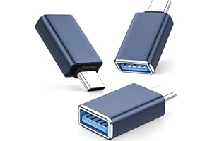 NZGEY USB C to USB Adapter 3 Pack[Fit Side-by-Side][High-Speed Data Transfer] Type C to USB 3.0 Female Adapter OTG Converter for MacBook Air,for iPad,for iPhone 15,Galaxy,Thunderbolt 4/3 Device, Blue
