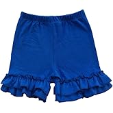 Coralup Baby Little Girls Solid Ruffles Cotton Shorts Pants (0-8 Years)