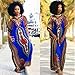 haoricu Women Dress, Fall Women Fashion African Print Dress Casual Straight Print Dress (XL, Blue)