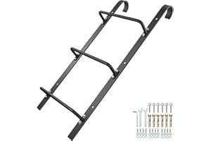 Zwinz 3-Rung Window Well Ladder Hooked, Heavy Duty Steel Egress Window Ladder, Basement Wall Mounted Ladder 34.2" Lx17.9 W, Black