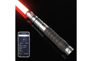 ADAWLERT Smooth Swing Dueling Lightsabers with APP - Infinite RGB 16 Colors Changeable Light Sabers, Motion Control Metal Hilt Light Saber for Adults Teens Gift, 16 Sounds Fonts, Battery Rechargeable, Grey