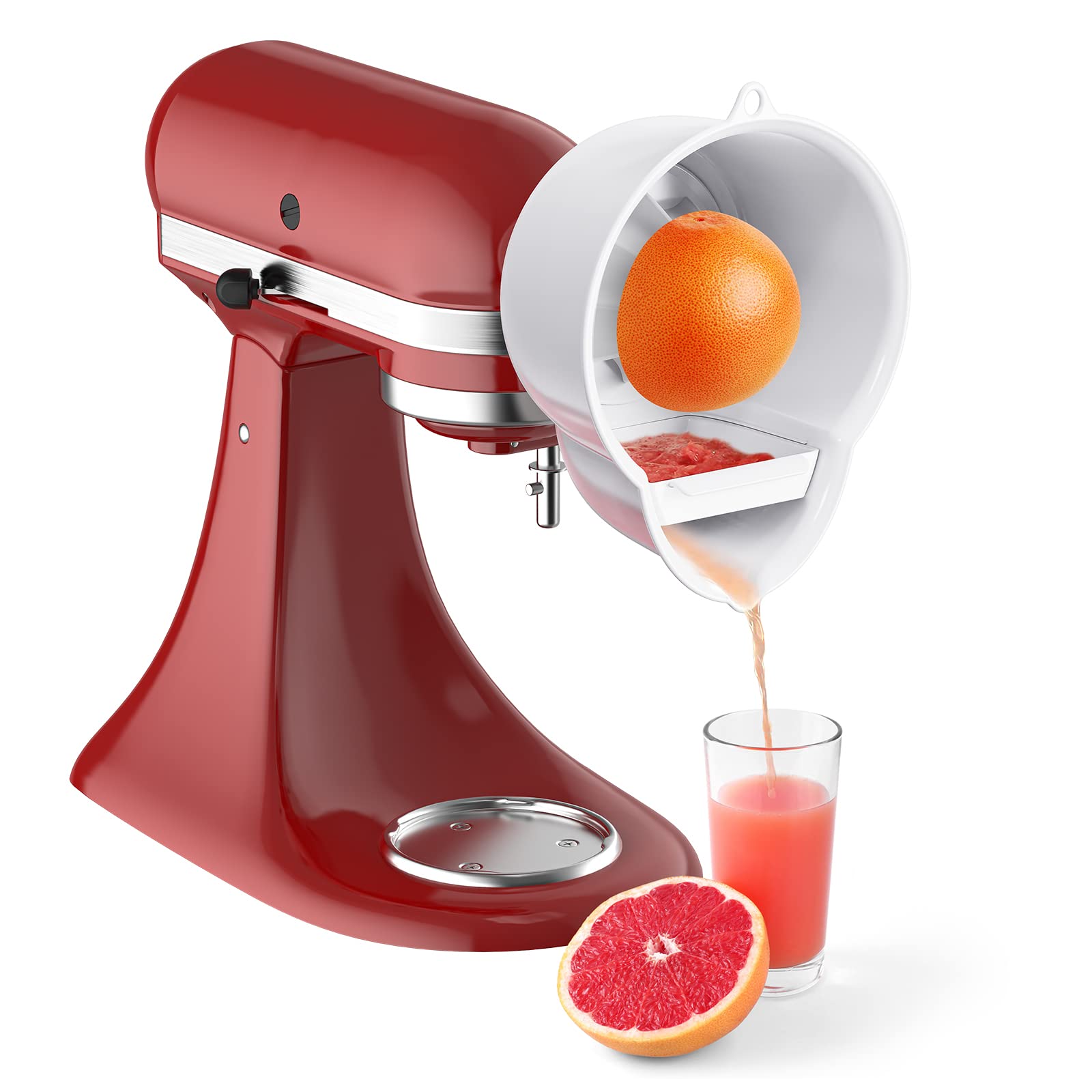 Cofun Juicer Attachment for KitchenAid Mixer, Citrus Squeezer with 2-Size Reamer & Splash Guard, BPA-Free Accessory Compatible with KitchenAid/Cuisinart SM50 Series Mixers | Easy-Clean Design