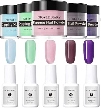 Nicole Diary Dip Nail Powder Kit Nail Summer Kit De Démarrage En Poudre Pour Vernis à Ongles Couleur Translucide Sans Besoin De Lampe Uvledavec