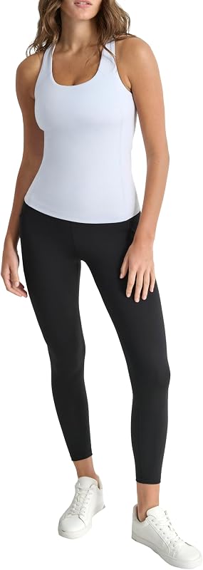 Balance Compression Racerback Tank W/Built in Bra Maglietta, Pioggia, M Donna