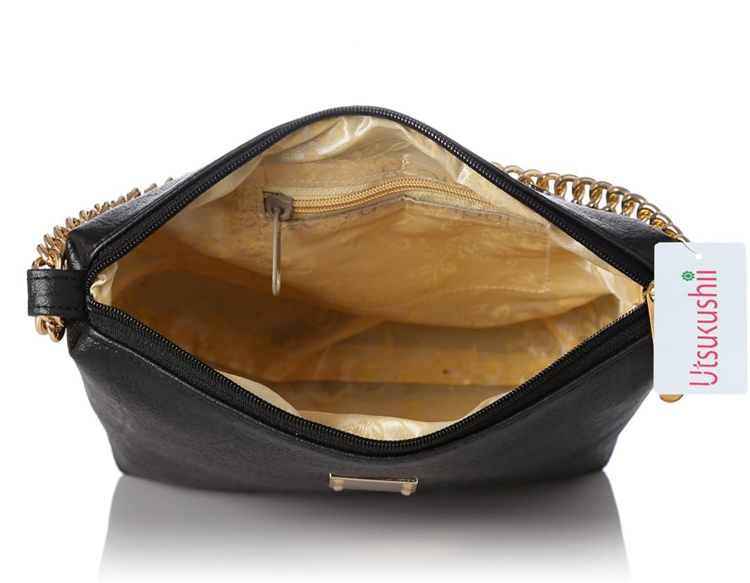 utsukushii women's sling bag (black) (bg556a)