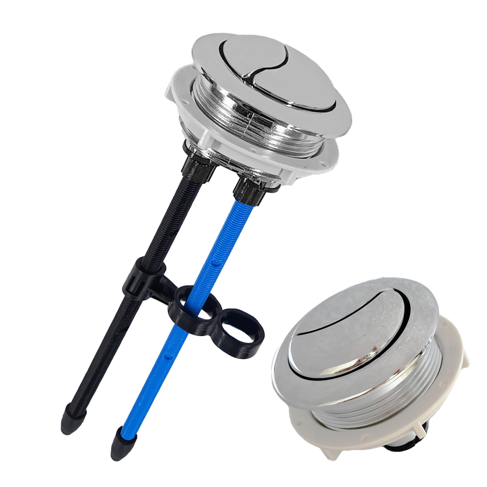 Photo 1 of 1.89in/48mm Toilet Tank Button Thread Diameter Toilet Push Button,Adjustable Dual Push Flushing Button Replacement Compatible with Glacier Bay Aquasource TOTO, American Standard,Geberit