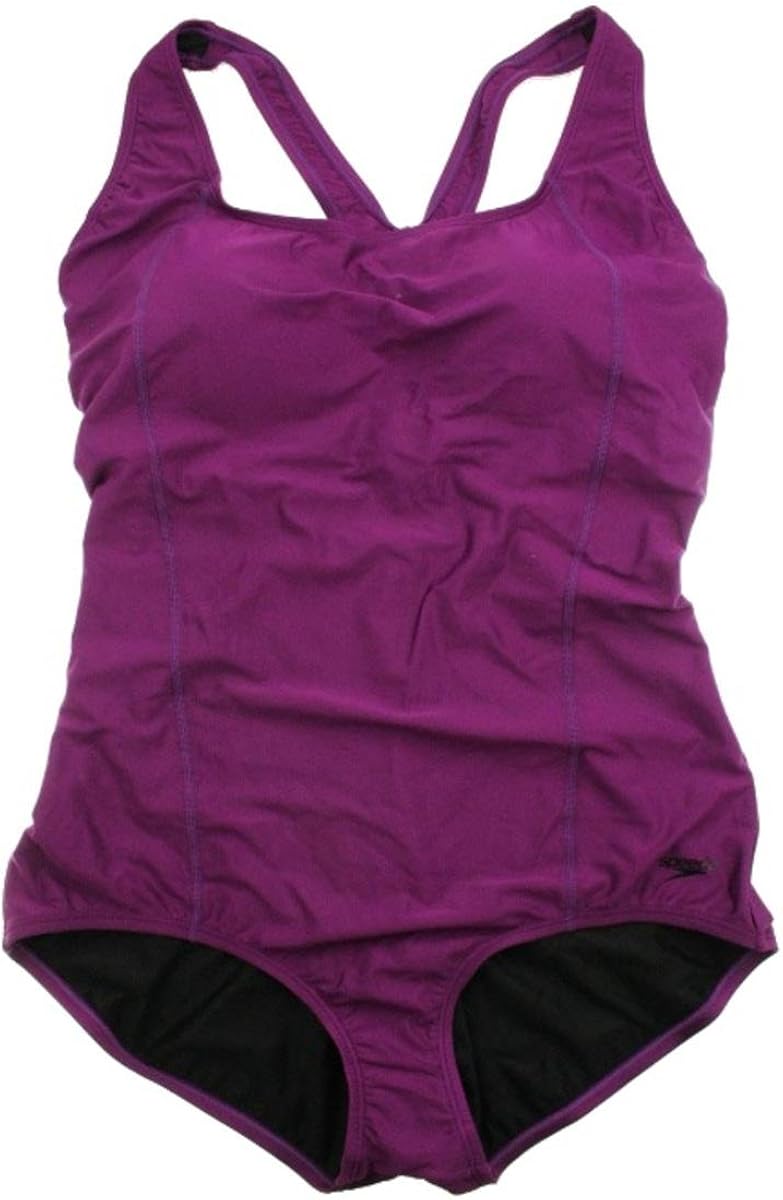 Speedo Plus Size One Piece Swimsuit Print V-Necks