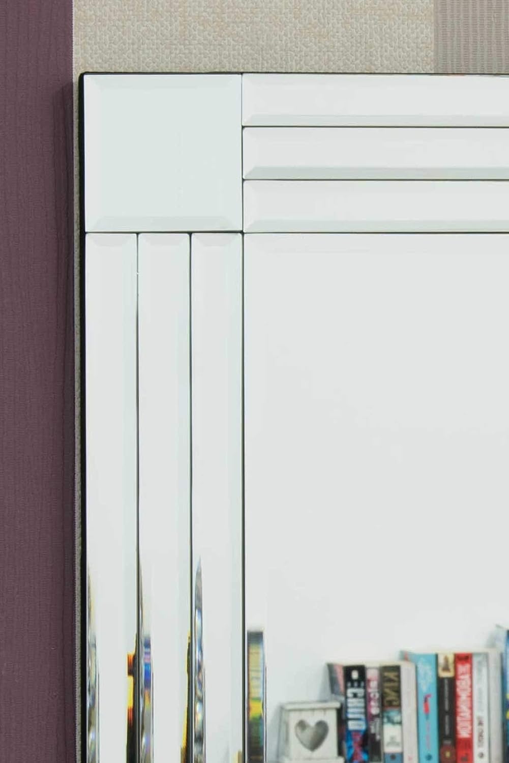 MirrorOutlet Silver Triple Bevelled Venetian Wall Mirror 2Ft3 X 1Ft11 (68cm X 58cm), 68 x 58,Frameless,YC082 - Image 4