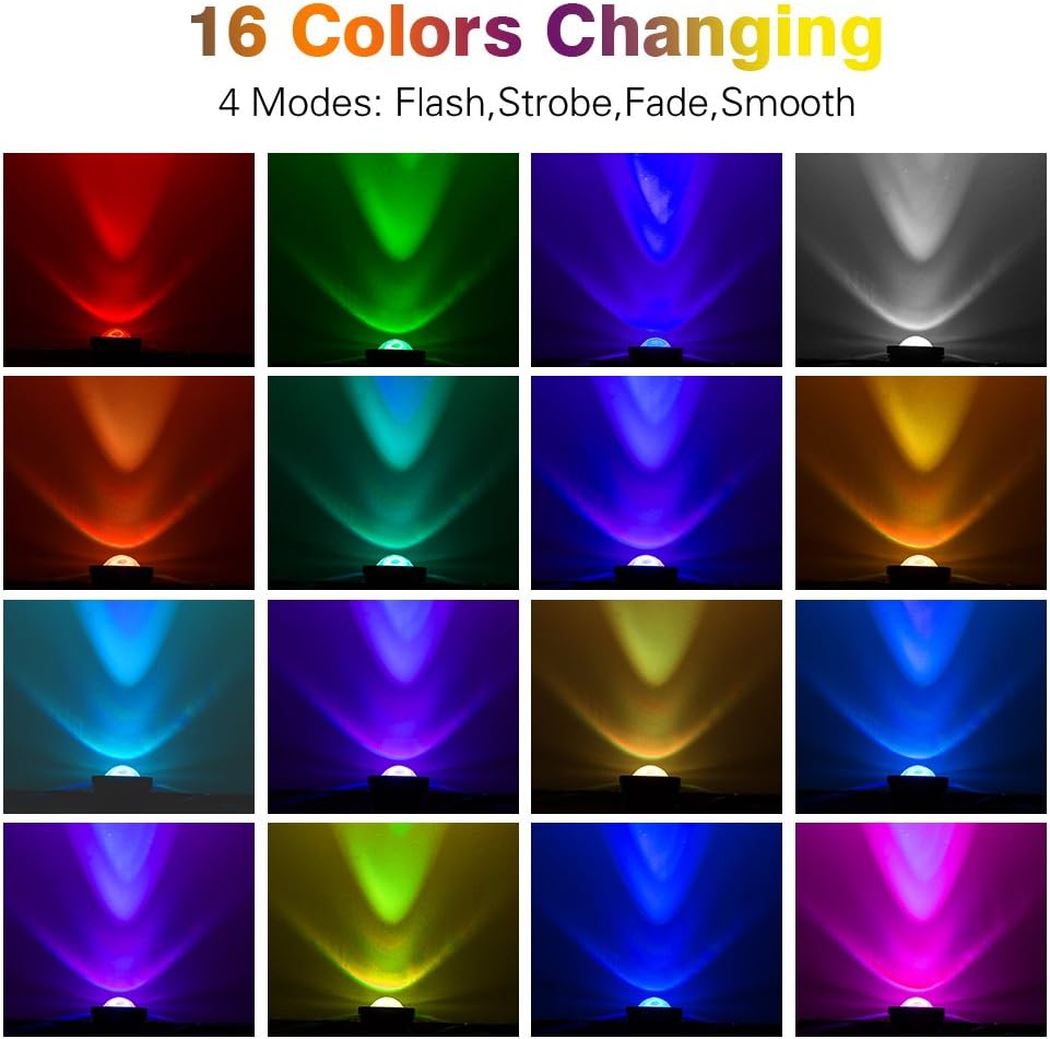 RUICAIKUN LED Flood Light 10W Waterproof Outdoor US Plug RGB Light with Remote Control (DC/AC 12V),Above Ground LED Spotlights: Home Improvement