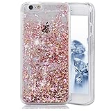 iPhone 7 Plus Glitter Case, Surpriseyou Creative Design Flowing Liquid Quicksand Floating Luxury Bling Sparkle Love Heart Diamonds Clear Hard Case for iPhone 7 Plus (Pink Diamonds)