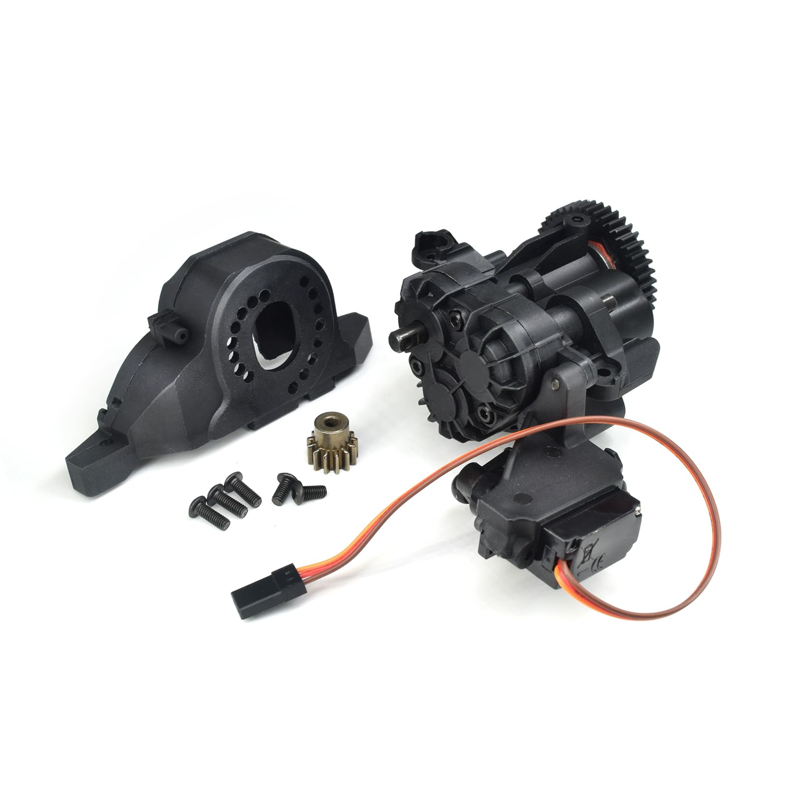 JOYSOG Metal 2 Speed Transmission Gearbox with Internal Gears Set for Traxxas 1/10 TRX-4 TRX-6 RC Crawler Car Upgrade Parts(black)