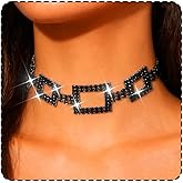 CLOACE Rhinestone Choker Necklace Diamond Row Necklaces Sparkly Prom Chain Jewerly for Women
