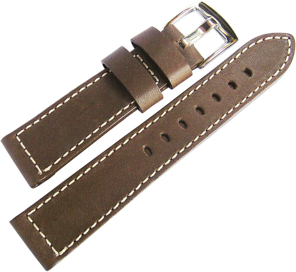 Snow Calf 20mm Brown Leather Watch Strap