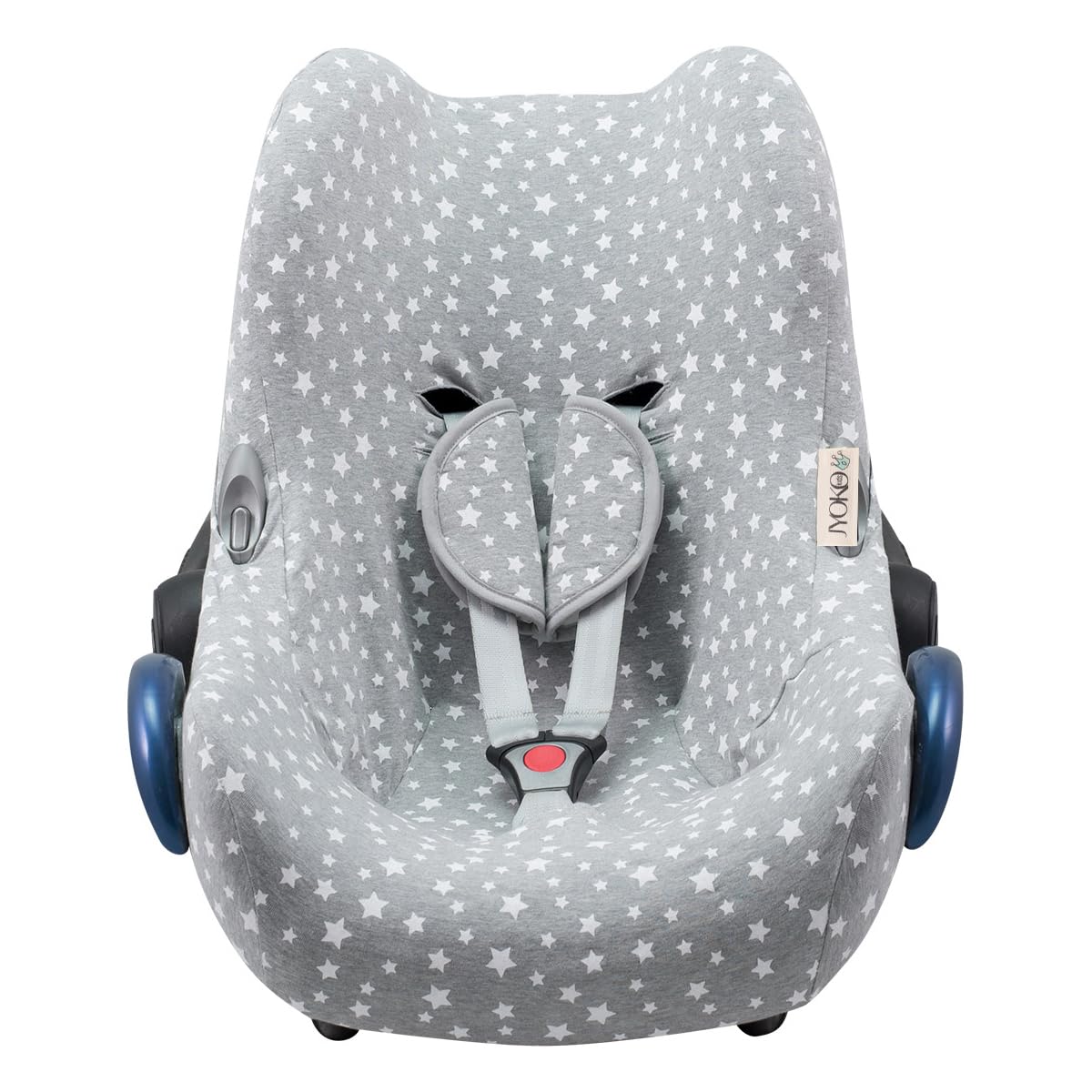 JYOKO Kids Baby car seat Cover Liner Made Cotton Compatible with Maxi COSI Cabriofix and gr 0 (White Star)