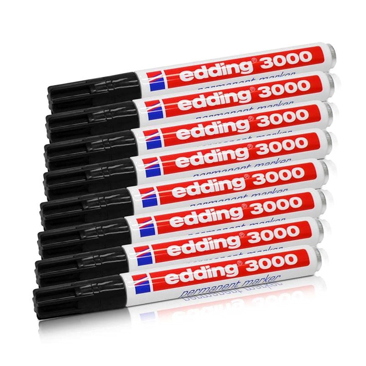 Edding 3000 Permanent Marker Black 1.5-3 mm Refillable Pack of 8