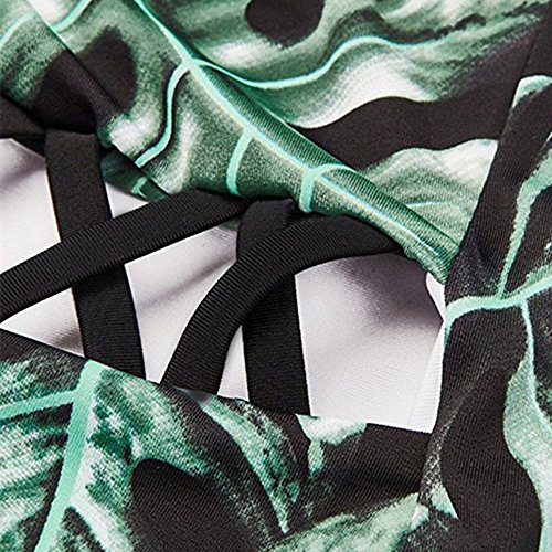 image for HOMEMUNI Women Floral Printed Monokini, Ladies Tankini Swimwear Full C