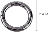 VBESTLIFE 5PCS Zinc Alloy Round Carabiner Snap Hook Keychain Buckle 28mm Black view 3