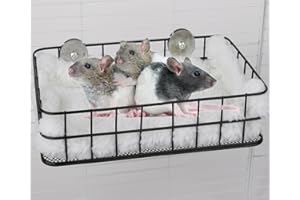 WOLEDOE Rat Cage Platform, Chinchilla Toys and Metal Cage Accessories Ledge Ramp fit Ferret, Guinea Pig, Sugar Glider - Black