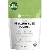 Kate Naturals Psyllium Husk Powder for Fiber and Baking Bread, 8oz | Organic, Gluten Free, Fine Ground, For Digestion, Mixes