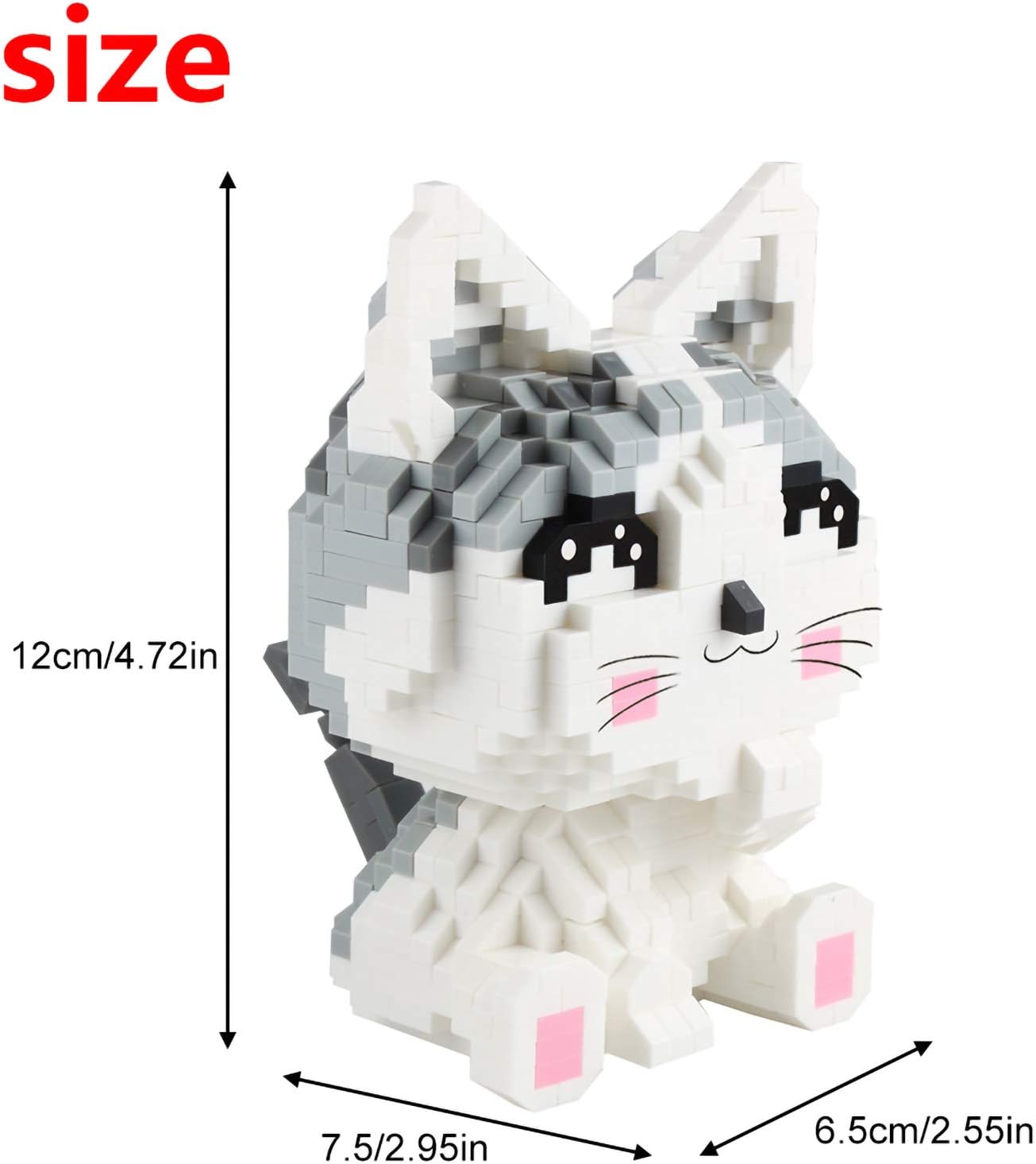 Larcele Micro Cat Building Blocks Set Pet Mini Building Toy Bricks Kit, 867 Pieces KLJM-02 (Model 2285), Cat,model 2285, Small - Image 3