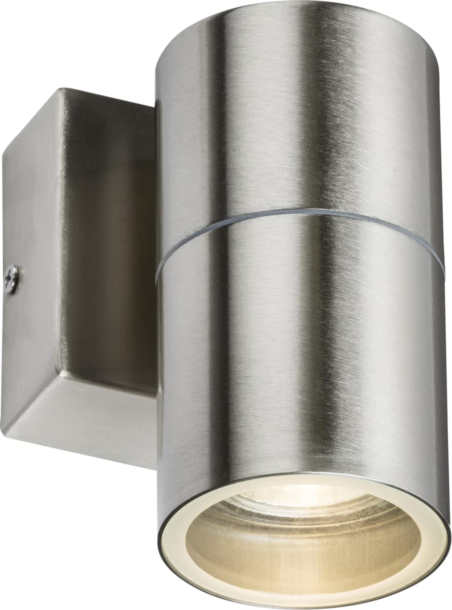 Single GU10 Outdoor Wall Light in Brushed Chrome