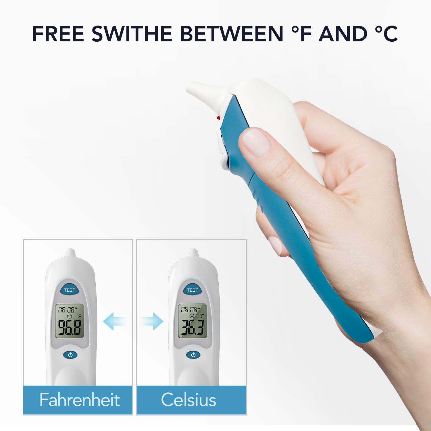 Ear Thermometer for Fever with Probe Covers and Stand, Medical Ear Infrared Thermometer for Baby, Kids and Adult - 1s Instant Accurate Reading: Industrial & Scientific