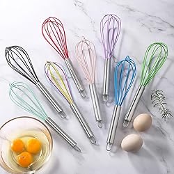 Ousyaah 5-Piece Silicone Whisk Stainless Steel