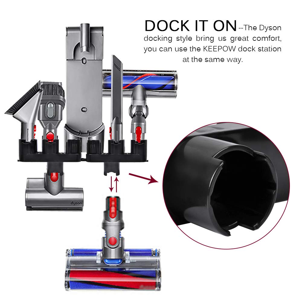 KEEPOW 2 Pack Docks Station Accessory Holders Fit for Dyson V10, V8, V7