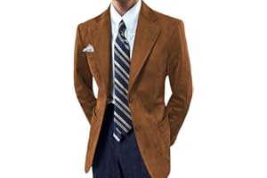 GARQIA CLYON Mens Suede Blazer Classic Suit Jacket 2 Buttons Suede Faux Leather Sport Blazer Coat