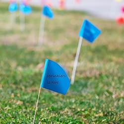 Zozen 50Pack Blue Marking Flags, Writable/15x4x5