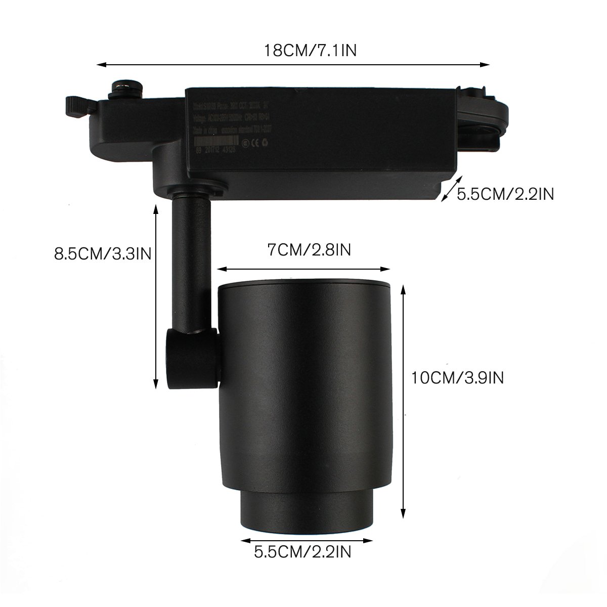 Betorcy 36W LED Track Lighting Heads, Direct-Lighting Fixtures, (CRI 90+) High color rendering, With Cooling Fan, Warm White Light 3000K, Designed For Home, Showroom, Shop, Art Lighting-3 wire