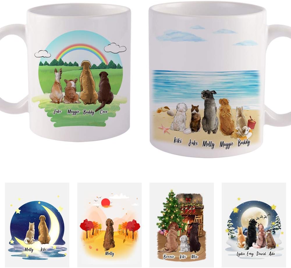 personalised girl and dog mug