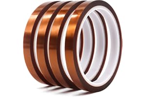 HZCOYIM 4 Rolls 10mm x 33m (108ft) Heat Resistant Transfer Tape for Sublimation, Perfect for Heat Press, 3D Printer, Soldering, and PCB Boards No Residue