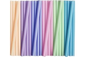 ALINK Jumbo Plastic Boba Straws, 1/2" Extra Wide Disposable Smoothie Straws, Large Straw for Bubble Tea, Milkshakes, Tapioca Pearls, Pack of 50