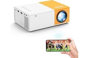 PVO Projector WiFi Portable Movie Projector 1080P, Phone Screen Can Be Mirrored to VideoProjector via WiFi or via data cable, Compatible with Smartphone/ Tablet/ Laptop/TV Stick/PS/Type-C/USB Drive