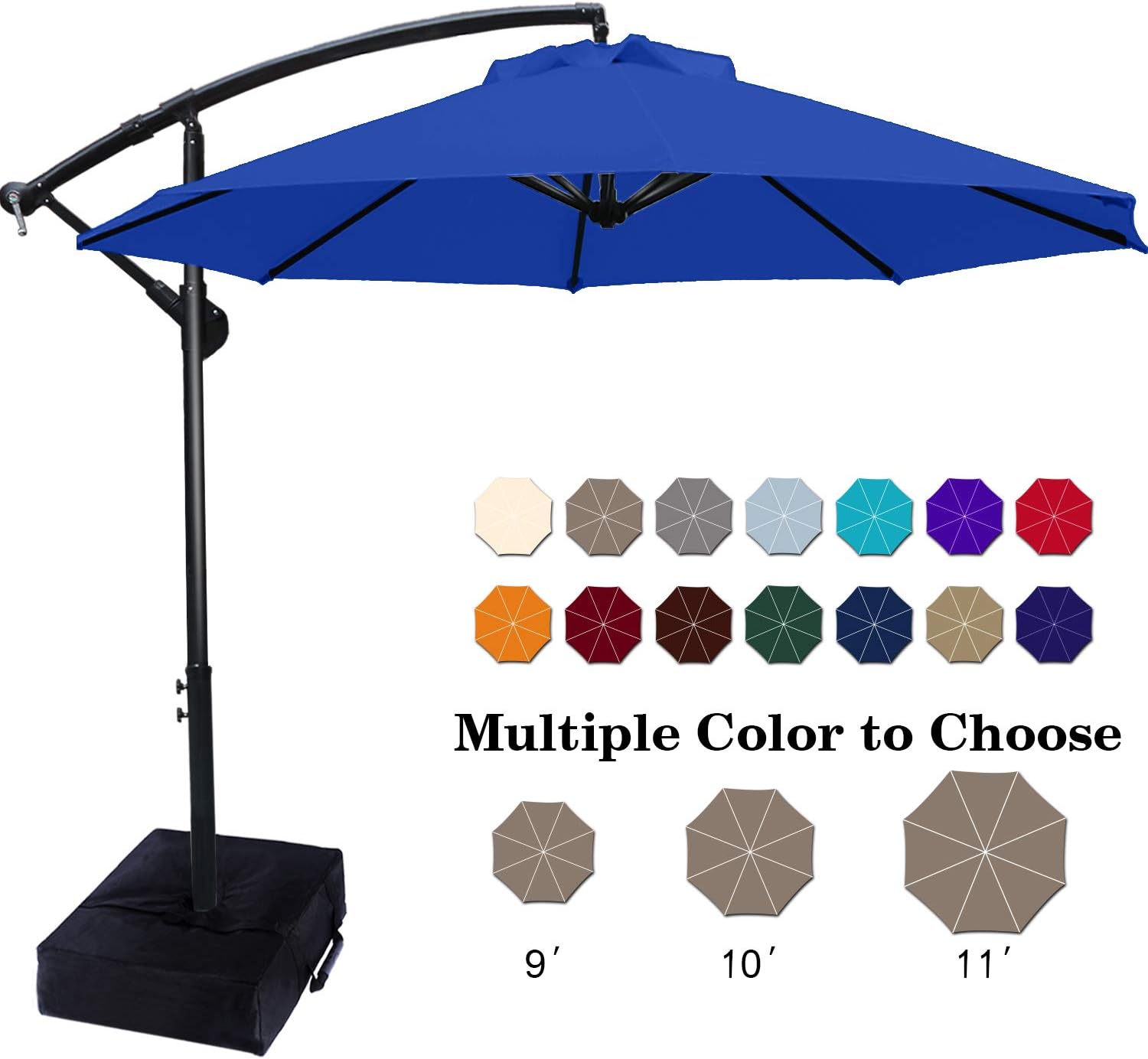 Abccanopy Patio Umbrellas Cantilever Umbrella Offset Hanging Umbrellas 10 Ft Outdoor Market Umbrella With Crank Cross Base For Garden Deck Backyard Pool And Beach 12 Colors Amazon Ca Patio Lawn Garden