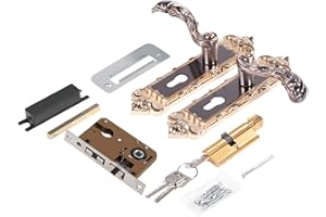 OUMEFAR Vintage Door Lock European Aluminum Alloy Retro Door Lock Interior Anti-Theft Room Door Lock for Home Office Hotel Gate Bedroom