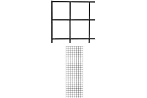 SSWBasics 2 Ft. X 6 Ft. Black Wire Grid Panel - 3” On Center with 1/4" Wire - Accepts Wire Gridwall Fixtures - Metal Grid Wall Panel Perfect for Retail, Thrift, Convenience Stores and the Home as Art