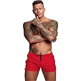 Mens Swim Trunks Quick Dry Swimwear Zipper Pockets, Swim Shorts with Mesh Lining