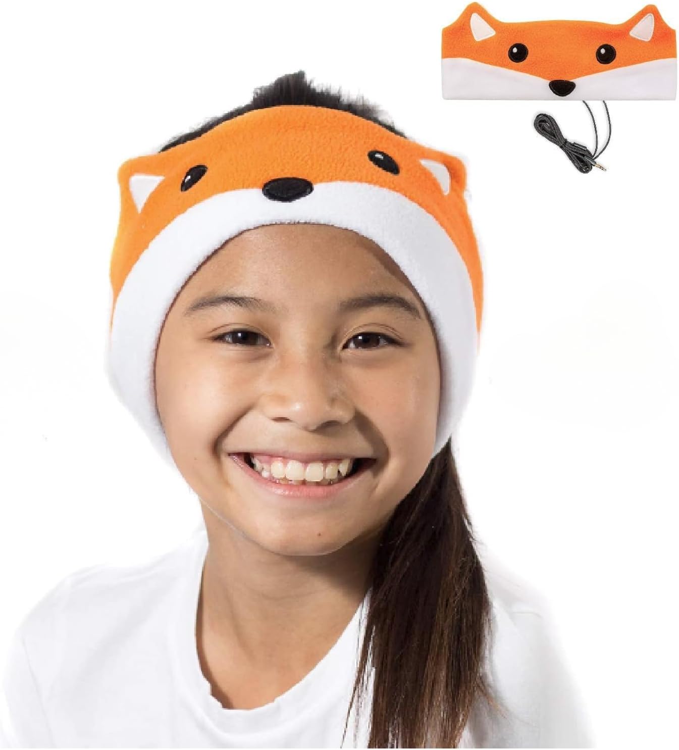 CozyPhones Kids Headphones Volume Limited with Thin Speakers & Super Soft Fleece Headband - Perfect Toddlers & Children's Earphones for Home, School & Travel - Fox