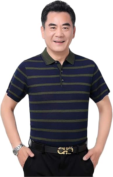 Amazon ジャンーウェ ポロシャツ ボーダー メンズ ゴルフウェア 半袖 大きいサイズ 父の日 夏 Tシャツ トップス ビジネス カジュアル 紳士 シャツ 通販