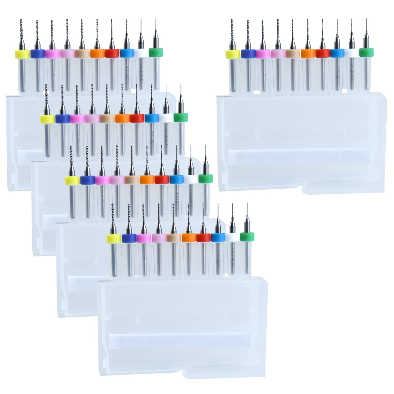 GOLD DEER 50Pcs PCB Drill Bits Set 0.3mm-1.2mm Flute Carbide Micro Drill Bit Set Circuit Board Drill Bits Small Drill Bits for Print Circuit Board Stone Jewelry CNC Engraving