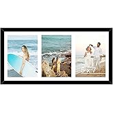 JCJMY 8x16 Picture Frame, 5x7 Collage Picture Frame, Display 3 Pcs 5x7 Photos or 8x16 Picture, 3 Opening 5x7 Collage Frame for Wall Hanging or Tabletop, Lightweight 5 x 7 Multi Photo Frame, Black