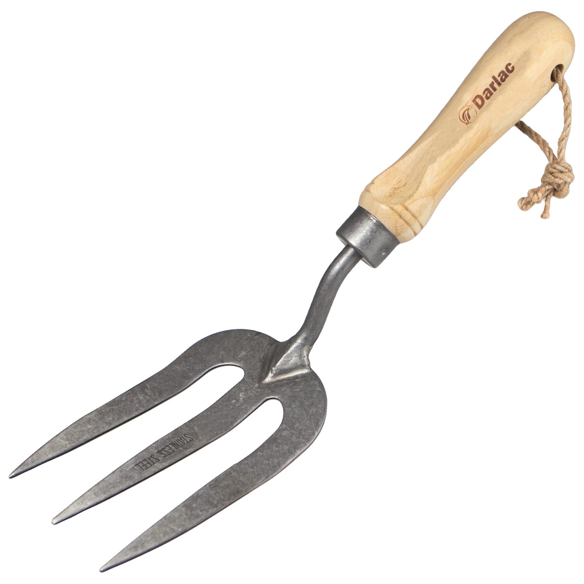 Darlac Garden Hand Fork - Garden Fork with Bamboo Handle Ideal for Weeding and General Gardening