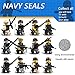 12pcs Army Minifigures SWAT Team with Military Weapons Accessories Policeman Soldier Minifigures Toys Building Blocks 100%Compatible (12)